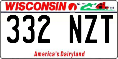WI license plate 332NZT