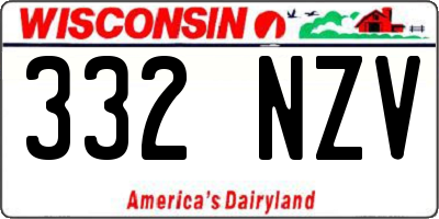 WI license plate 332NZV