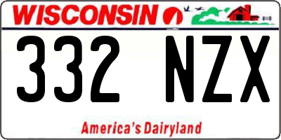 WI license plate 332NZX
