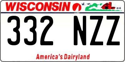 WI license plate 332NZZ
