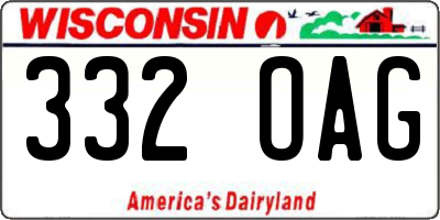 WI license plate 332OAG