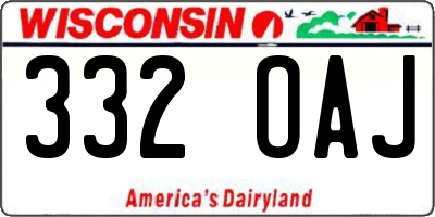 WI license plate 332OAJ