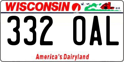 WI license plate 332OAL