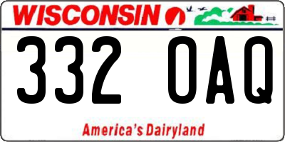 WI license plate 332OAQ
