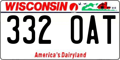 WI license plate 332OAT