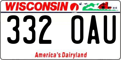 WI license plate 332OAU