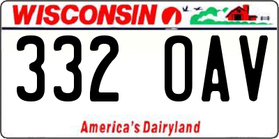 WI license plate 332OAV