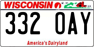 WI license plate 332OAY