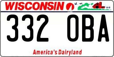 WI license plate 332OBA