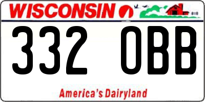 WI license plate 332OBB