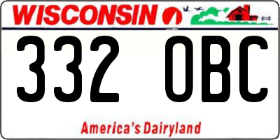 WI license plate 332OBC