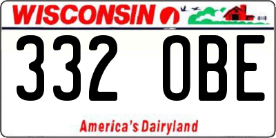 WI license plate 332OBE