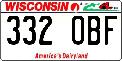 WI license plate 332OBF