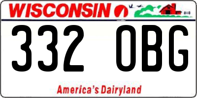 WI license plate 332OBG
