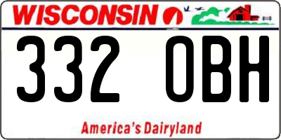 WI license plate 332OBH
