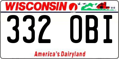 WI license plate 332OBI