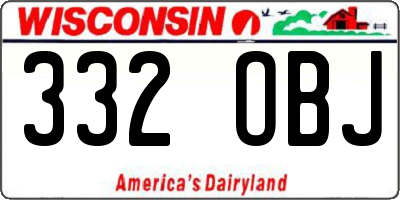 WI license plate 332OBJ