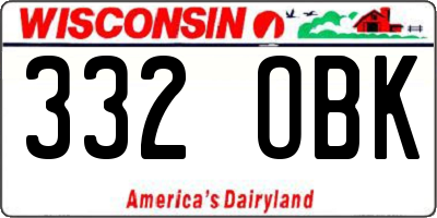 WI license plate 332OBK