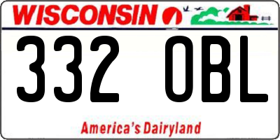WI license plate 332OBL