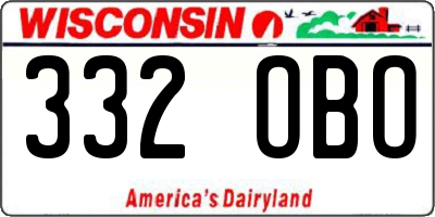 WI license plate 332OBO