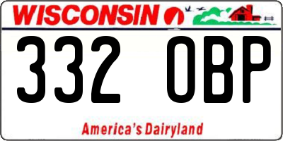 WI license plate 332OBP