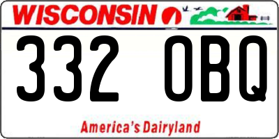 WI license plate 332OBQ
