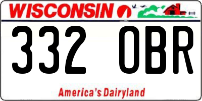 WI license plate 332OBR