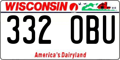 WI license plate 332OBU
