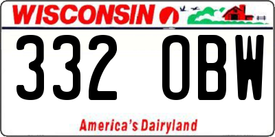 WI license plate 332OBW