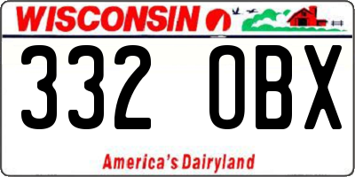 WI license plate 332OBX