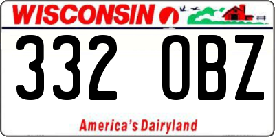 WI license plate 332OBZ