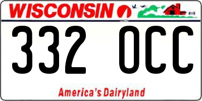 WI license plate 332OCC