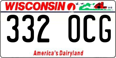 WI license plate 332OCG
