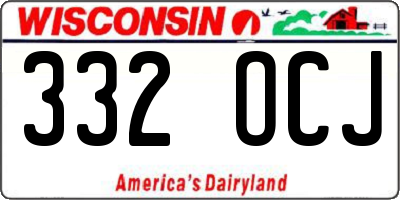 WI license plate 332OCJ