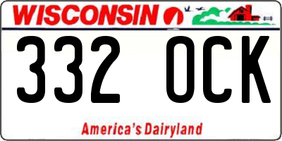WI license plate 332OCK
