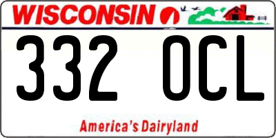 WI license plate 332OCL