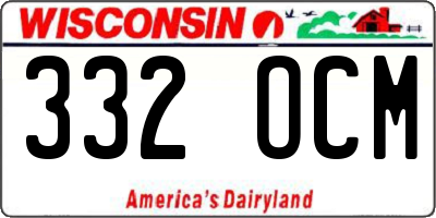 WI license plate 332OCM