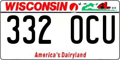 WI license plate 332OCU