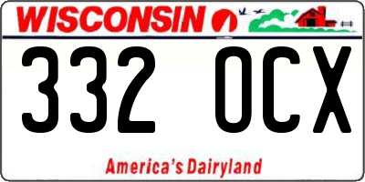 WI license plate 332OCX