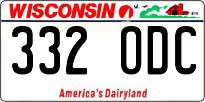 WI license plate 332ODC