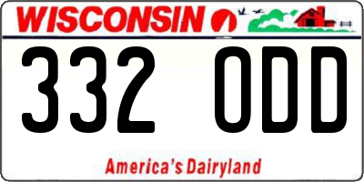 WI license plate 332ODD