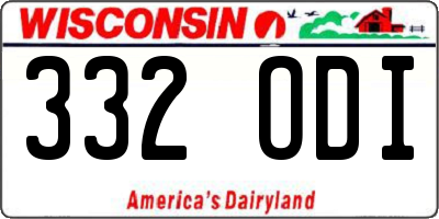 WI license plate 332ODI