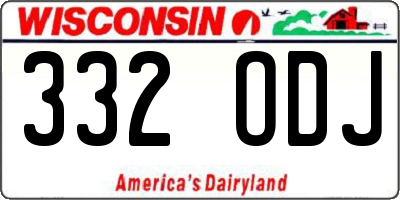 WI license plate 332ODJ