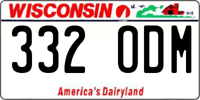 WI license plate 332ODM