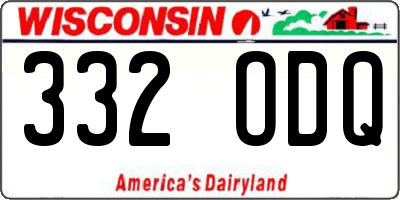WI license plate 332ODQ