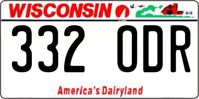 WI license plate 332ODR
