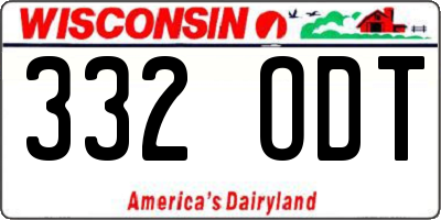 WI license plate 332ODT