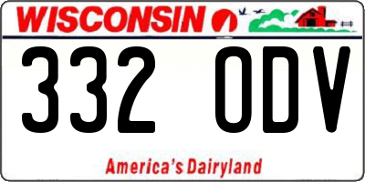 WI license plate 332ODV