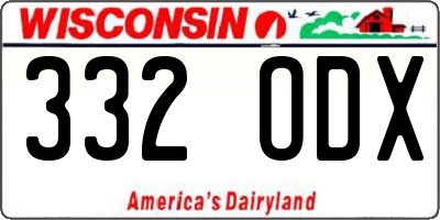 WI license plate 332ODX
