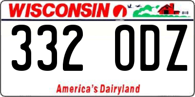 WI license plate 332ODZ
